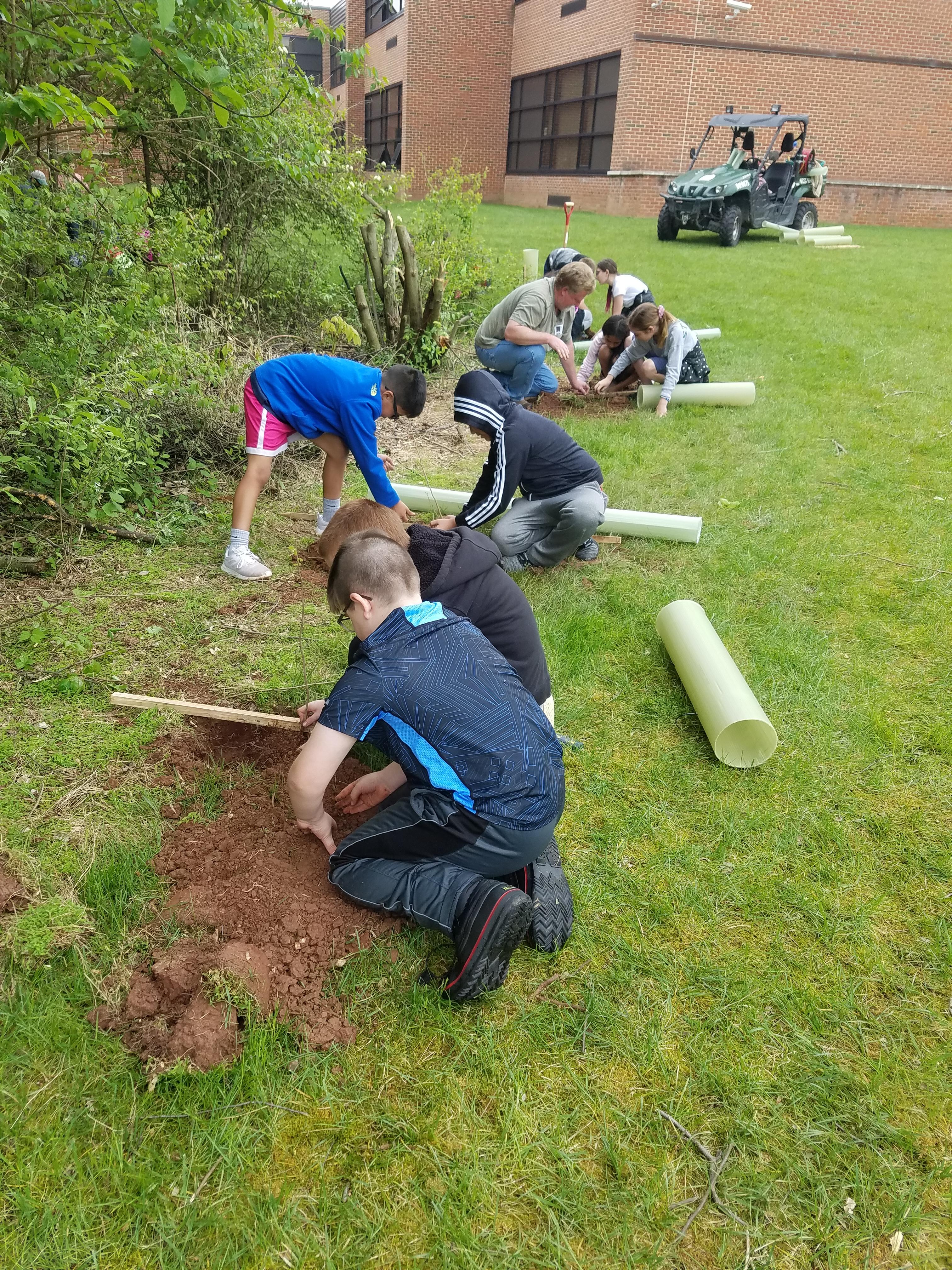 Students planting tree seedlings 3 